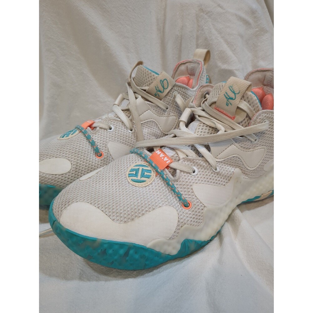 Adidas Harden volume 6 Bahamas basketball shoe neon aqua signature orange